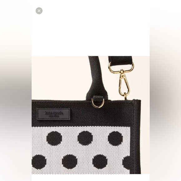 NWT Kate Spade New York x Target White/Black Polka Dot Knit Crossbody Bag - Picture 2 of 10